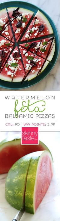 Watermelon Feta and Balsamic "Pizzas" – a fun summer appetizer or the perfect side dish for anything you grill!