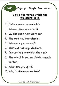 Digraphs simple sentences