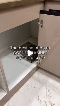 ✿༺ Homeware Base ༻✿ on Instagram: "This is the best solution I have seen for utilising this awkward space in corner cabinets. How about you?

By @furnituregreen__ 👏👏👏

#KitchenIdeas
#KitchenDesign
#CornerCabinet
#KitchenCabinetry
#NewKitchenIdeas"