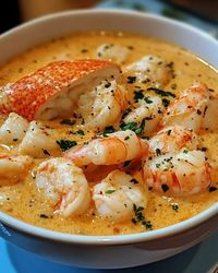 Decadent Seafood Bisque with Crab, Shrimp, and Lobster - SavorySplash