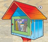 Use recycled materials to make a tiny neighborhood library where people can borrow, return and/or donate books.