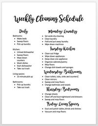 Cleaning Schedule - Etsy