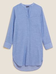 Pure Cotton Longline Beach Cover Up Shirt