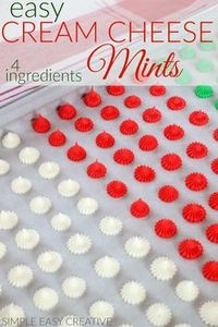 Cream Cheese Mints :: These easy to make mints make great gifts for the holidays! #creamcheesemints #christmas #candyrecipe