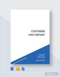 Instantly Download New Customer Visit Report Template, Sample & Example in Microsoft Word (DOC), Google Docs, Apple Pages Format. Available in A4 & US Letter Sizes. Quickly Customize. Easily Editable & Printable.