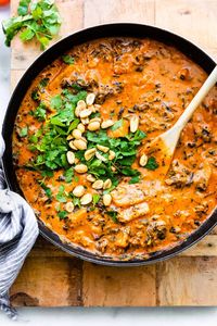 African Peanut Stew is a wholesome dairy free meal, full of warm flavors. Make this stew recipe on a stove top, in a crock pot, or Instant Pot! There's a vegetarian option, too.