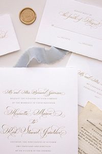 Foil Wedding Invitation - Duke Design- Foil,Letterpress, Monogram,Calligraphy,Traditional, Elegant,