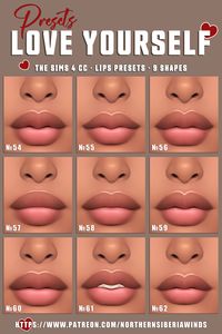 | northernsiberiawinds | ts4cc | sims 4 cc | female | male | face detail | maxis match | female eyes presets n17-n20 | female nose presets n43-n51 | female mouth presets n54-n62 | ears presets n4-9 | cheeks presets n1-4 | female lips presets | child presets |