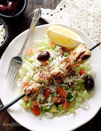 Mediterranean Chicken Kebab Salad - Skinnytaste