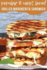 You can never go wrong with classic grilled sandwiches also called margherita sandwich or mozzarella cheese sandwich grilled on Memorial day or 4th of July party.  #grilledsandwiches #grilledburgers