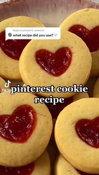 Pinterest Cookie recipe part 1  Ingredients   • 300g- flour  • 200g- cold butter  • 100g- sugar  • 1 egg  Instructions   • Combine flour, sugar, butter  • Add egg  • Let the dough rest in the refrigerator for 1 hour  • Cut out cookies  • Make an heart fill them with jam  • Bake at 180C for 15min  AND YOU CAN HAVE AN COOKIE HEART JAM