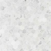 MSI Carrara White Hexagon 11.75 in. x 12 in. x 8mm Honed Marble Mesh-Mounted Mosaic Tile - Hardwares Online Sale