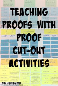 Teaching Proofs with Proof Cut-Out Activities