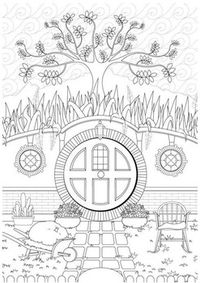 Coloring pages for Bag End from The Hobbit and The Lord of the Rings.