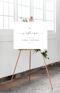 Editable Wedding Welcome Sign - modern, simple, elegant.