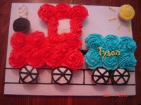 Cupcake Train - cupcake train made with 25 cupcakes, thanks for looking