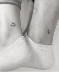 Sun and Moon Ankle Tattoos