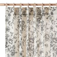 PRICES MAY VARY. Floral Linen Curtains: Bring a sense of elegance to your home by JINCHAN flower curtains. Package includes 2 panels pinch pleated curtains in 40 inch wide by 84 inch long each curtains with 16 hooks. Patterned with elaborate peony flowers, these drapes beautifully frame your windows with a farmhouse style. Light Filtering Flower Curtains: Designed with lovely trims on the edges, these pinch pleated curtain panels strike a perfect balance between functionality and aesthetics, in