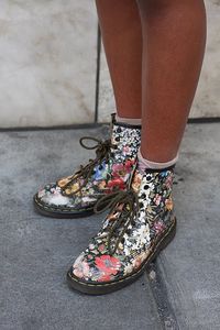 FLORAL PRINT DOC MARTINS!!! I had this exact pair when i was little, i loved them!! :)