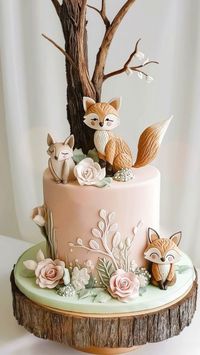 Embrace rustic elegance with this woodland baby shower cake inspiration! From delicate florals to charming woodland creatures, our cake design blends natural beauty with sophistication. Elevate your baby shower food game with this enchanting inspiration!