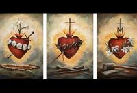 #symbolism #art #hearts #darkred #light #surrender #love #beauty #honor #respect #jesus #mary #joseph #pinterest #catholicart