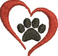 Paw Heart Embroidery Designs, Machine Embroidery Designs at EmbroideryDesigns.com