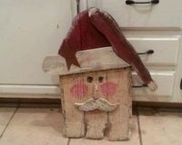 Rustic Primitive country santa from fence picket. Reclaimed, repurposed, reloved! He's rustic!