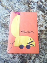 Letter V craft. V is for vacuum - preschool craft