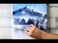 (6000) Mountain Lake | Easy Acrylic Painting for Beginners | Abstract Black and White Landscape - YouTube