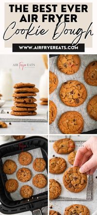 Making refrigerated cookie dough in the air fryer could not be easier! The cookies come out soft and chewy with the perfect crisp edge and gooey center. Not to mention they’re quick and don’t require an oven!