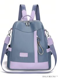 BagForLove - Letter Patch Classic Backpack with Bag Charm - Two Tone Design Product Description Color Pink Composition 10% Polyurethane Style Minimalist Pattern Type Plain Bag Size Medium Material Polyamide Closure Type Zipper Features Multi-function Type Classic Backpack Size Chart INCH CM Handle Height Strap Length Bag Height Bag Width Bag Length 3.1 inch 31.5/31.5 inch 12.6 inch 4.7 inch 11.8 inch Handle Height Strap Length Bag Height Bag Width Bag Length 8 cm 80/80 cm 32 cm 12 cm 30 cm Detai