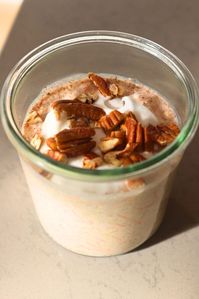 Carrot Cake Overnight Oats with Yogurt (High Protein & Vegan)