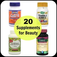 20 Supplements for Beauty - A comprehensive list of vitamins, minerals, and herbs that are commonly taken for skin issues, anti-aging, thinning hair, brittle nails, and weight loss. Find out which are worth adding to your regimen.