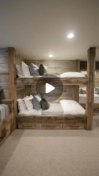 Bond Design Company on Instagram: "A bunk room that branches through the ages!! We wanted this space to feel equally welcoming to all visitors alike. #IntoTheWoodsCabin

#bunkroom #bunkbeds #bunkbedsforkids"