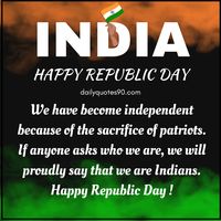 Hello Friends welcome to my website. Today I bring here Happy Republic Day | 26th January 2024 Republic Day | 75 th Republic Day |Republic Day 2024 | Wishes, Quotes  & Images. India's Republic Day is a national holiday, marked by great enthusiasm and patriotism. It commemorates the historic moment in 1950 when the Constitution of India was formally adopted, replacing. The Government of India Act (1935) and declaring India as a sovereign, socialist, secular, and democratic republic. read more...