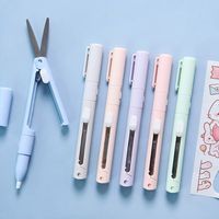 Mini Folding Scissor Pen Cutter, Portable Size Safe Ceramic Pencutter || Utility Knife for Paper Work, Diary Decorating, Highschool Scissors 🔸Material: Plastic Body / Steel Scissor / Ceramic Cutter. 🔸Size: 135mm*15mm. 🔸Color: 5 different colors. 🔸Weight: 20g Dear Costumer, please pay attention: 🔹Shipping times are estimated. We cannot guarantee the shipping times once your package has left our facility, and it's on the post office's hands. 🔹Please understand that we are not responsible for