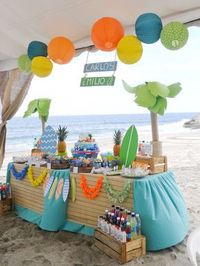 Surfin' birthday party, these year will be special .. Dos cumpleaños en uno, con sus favorites themes.