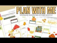 (1) Plan With Me | Woodland Seasons Spread | Big October Monthly | Happy Planner - YouTube