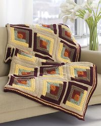 Free pattern--perfect for fall. Ravelry: Autumn Log Cabin Throw pattern by Red Heart Design Team