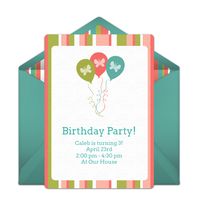 Spring birthday invitations! Cute birthday online invitations you can personalize and send via email.