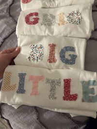 Big little reveal ideas, hand stitched shirts