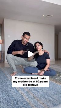 Rishabh on Instagram: "3 exercises I make my mother do at 62 years old to help her improve her balance. This is an important one because people start to lose their ability to balance as they age and that increases their chances of getting injured. Always remember, exercise is our best bet and we need to start acting early to prevent such instances as much as we can. 

Pls share this video so it reaches people who might find this useful. 

#balancetraining #longevity #jointhealth #healthmatters #movement #injuryprevention #exercise #prehab #fitmom #healthcoach #fitnesstrainer"