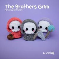 The Brothers Grim PDF Amigurumi Pattern English and Spanish Reaper, Wizard and Little Red Riding Hood Halloween Low-sew Pattern - Etsy