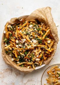 Hot Honey Feta Fries - Hot Honey Feta Cheese Fries