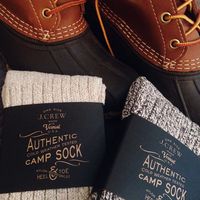 j.crew camp socks + bean boots