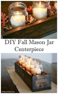 Centerpieces don't have to be fussy. Dress up your fall table with this simple project that can transition from season to season. #falldecor #falltablescape #thanksgiving #centerpiece