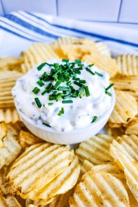 Sour Cream and Chive Dip - Milk Glass Home