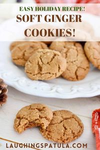 These Soft Ginger Cookies are soft and chewy on the inside and crackly crunchy on the outside!  Do not wait until the holidays to make these fabulous cookies! #cookies #holidaycookies #gingercookies