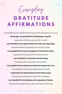 50 Positive gratitude affirmations, perfect for morning gratitude and manifesting abundance. Download the PDF printable to help incorporate thankfulness manifestations into your daily routine. #gratitude #affirmations #printableaffirmations #manifesting