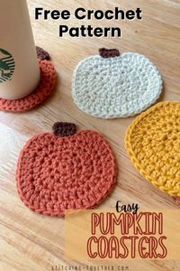 Free Fall Pumpkin Crochet Coaster Pattern